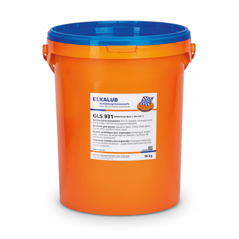 ELKALUB GLS 931 Syn­thet­ic gear grease in an orange 18 kg bucket