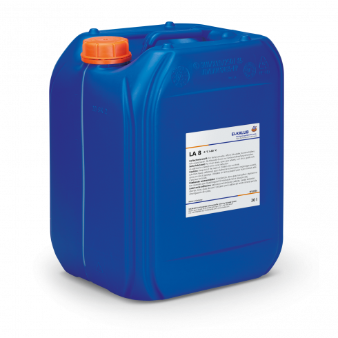 ELKALUB_LA-8 Chain and adhesive lubricant in a blue 20-liter canister